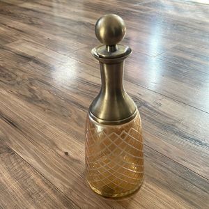 Antique Decanter Brass & Glass